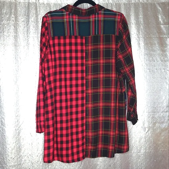 Coldwater Creek EUC PM Into the Mix Plaid Button-Down Tunic - Picture 3 of 12